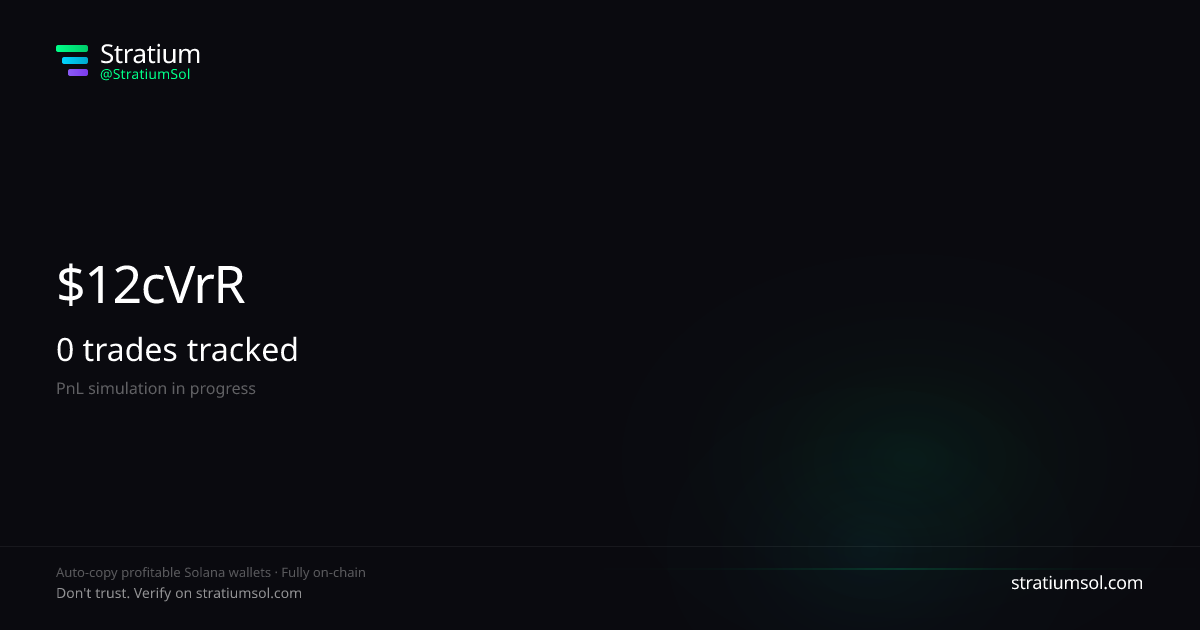 12cVrRfp copy trading performance on Stratium — 68 trades, 67% win rate, +4.15 SOL PnL