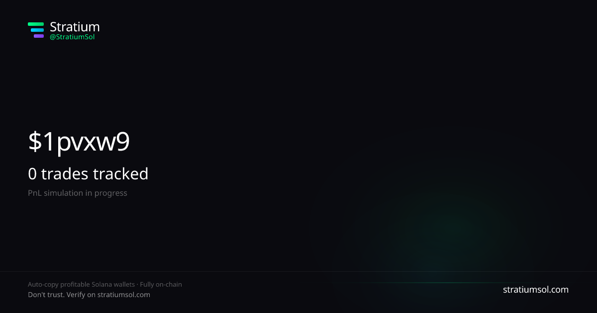 1pvxw9nd copy trading performance on Stratium — 2 trades, 100% win rate, +3272539.70 SOL PnL