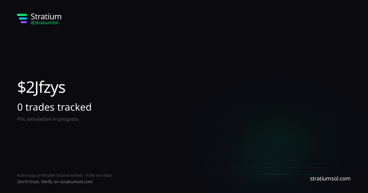 2JfzyspE copy trading performance on Stratium — 66 trades, 100% win rate, +751493.53 SOL PnL