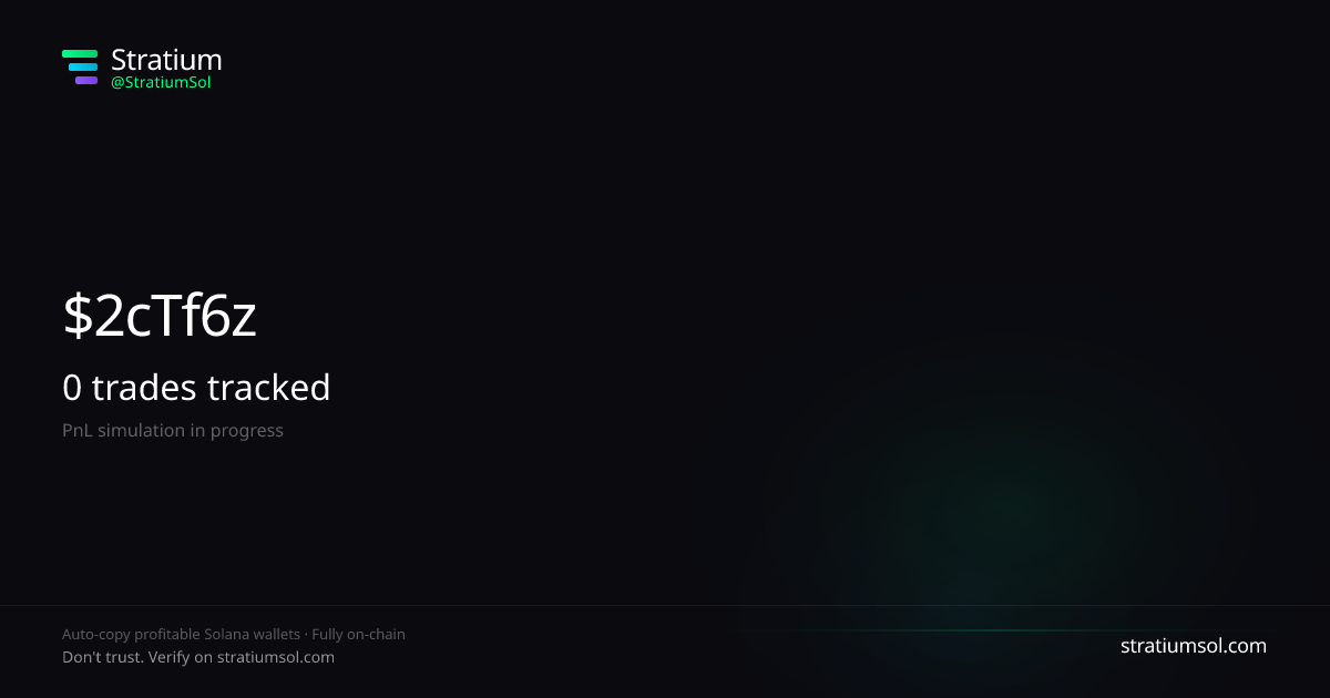 2cTf6zdq copy trading performance on Stratium — 229 trades, 100% win rate, +148364318.49 SOL PnL