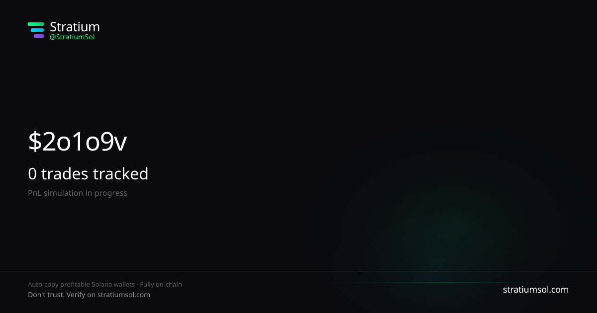 2o1o9vgq copy trading performance on Stratium — 48 trades, 100% win rate, +11175684.28 SOL PnL