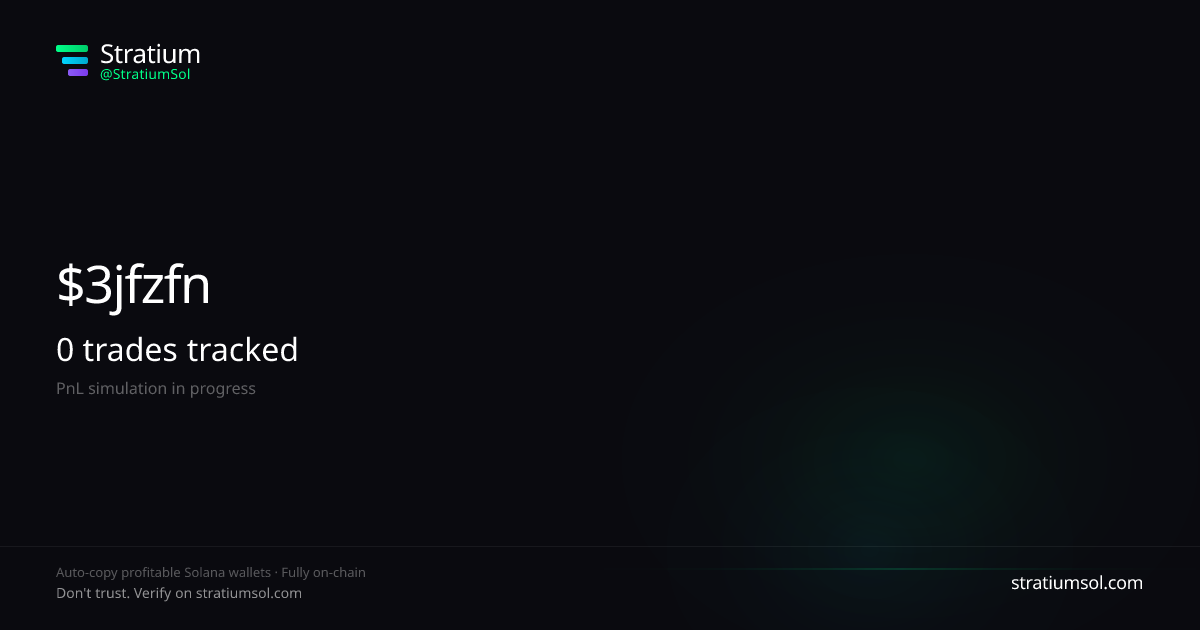 3jfzfnvb copy trading performance on Stratium — 271 trades, 100% win rate, +106573735.67 SOL PnL