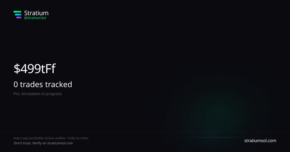 499tFfGq copy trading performance on Stratium — 165 trades, 100% win rate, +10495876.14 SOL PnL