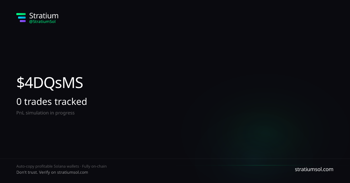 4DQsMSke copy trading performance on Stratium — 551 trades, 100% win rate, +223780904.25 SOL PnL