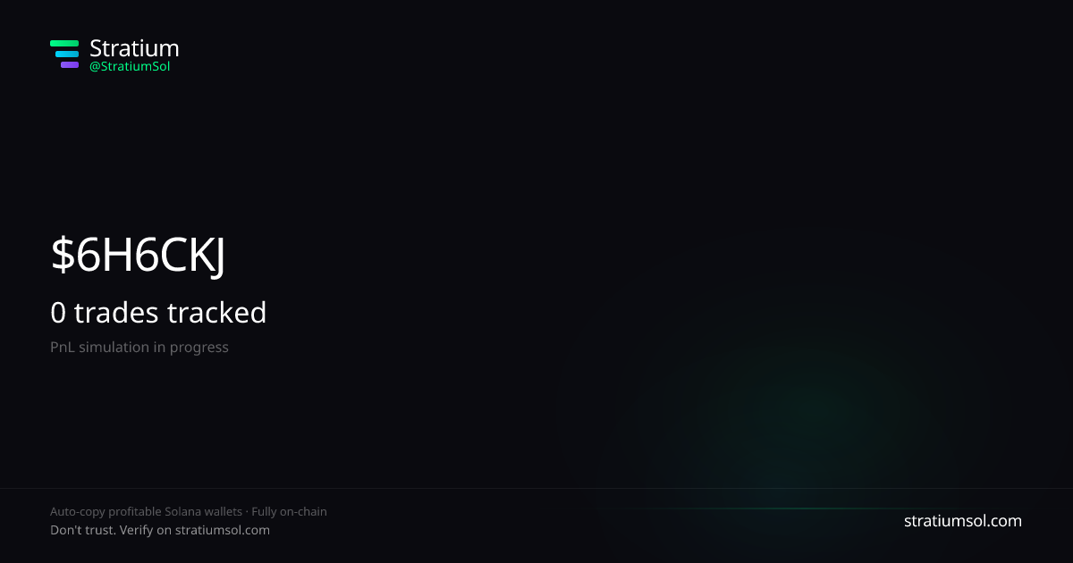 6H6CKJ3m copy trading performance on Stratium — 27 trades, 100% win rate, +24767649.07 SOL PnL