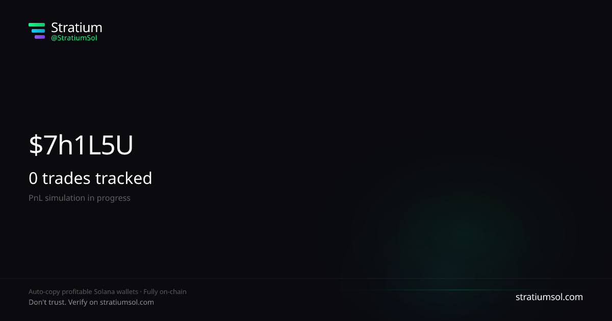 7h1L5U4z copy trading performance on Stratium — 79 trades, 100% win rate, +2403171.45 SOL PnL