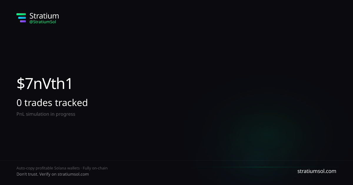 7nVth1bn copy trading performance on Stratium — 44 trades, 100% win rate, +184412.51 SOL PnL