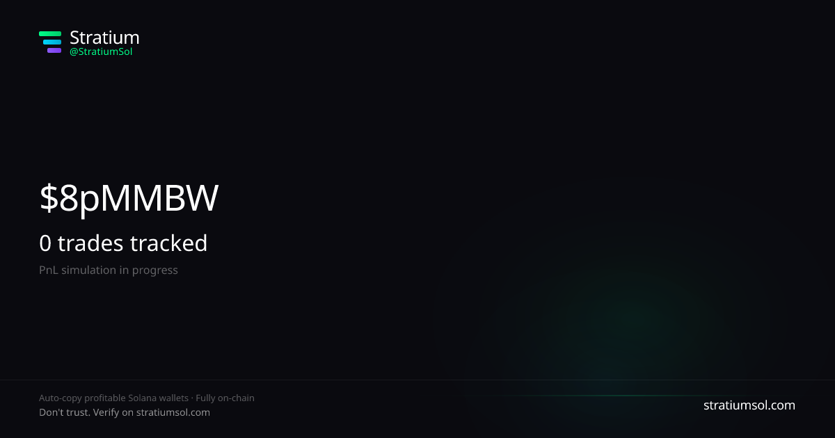 8pMMBWL5 copy trading performance on Stratium — 39 trades, 100% win rate, +2714242.52 SOL PnL