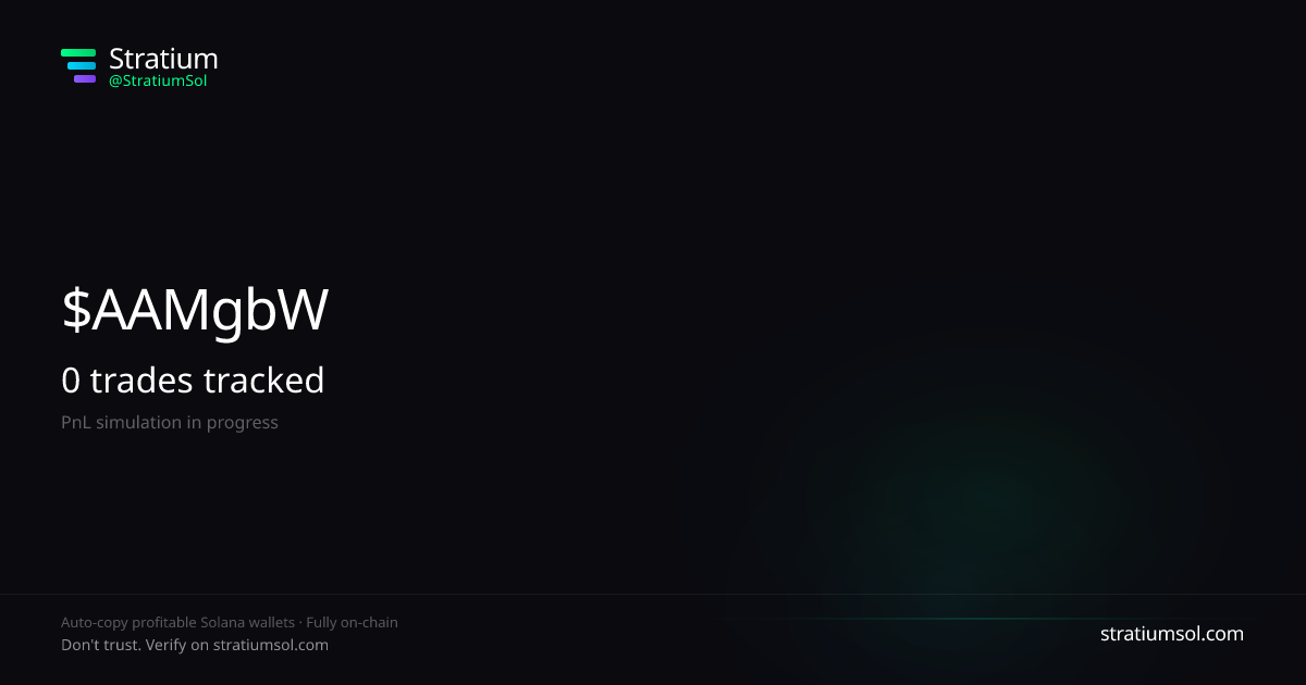 AAMgbWvq copy trading performance on Stratium — 5 trades, 100% win rate, +1063631.14 SOL PnL