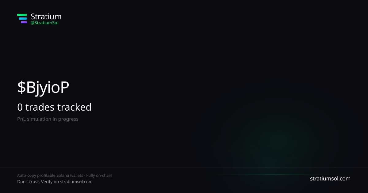 BjyioP2g copy trading performance on Stratium — 9 trades, 100% win rate, +1871309.81 SOL PnL