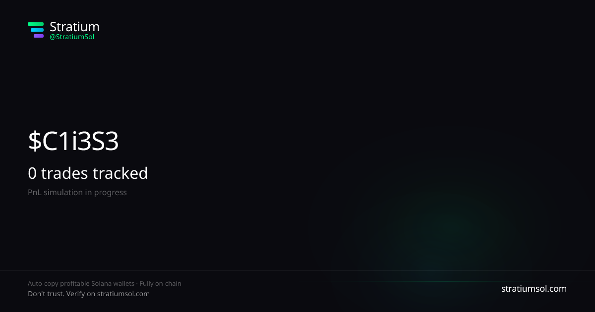 C1i3S3y2 copy trading performance on Stratium — 29 trades, 100% win rate, +23829672.63 SOL PnL