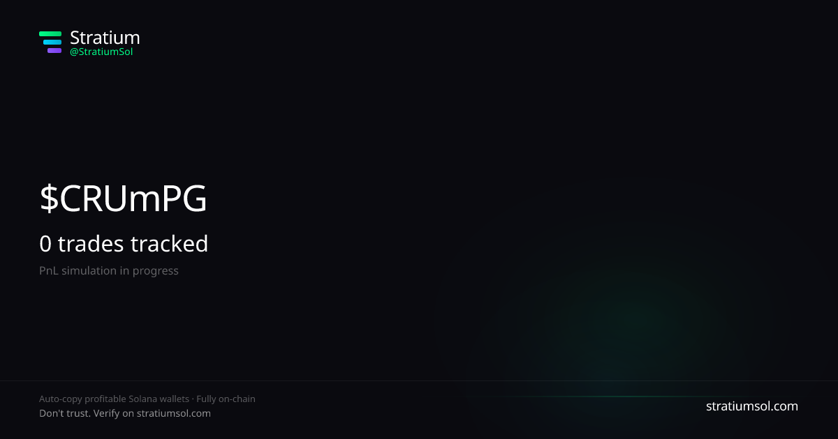 CRUmPGv7 copy trading performance on Stratium — 7 trades, 100% win rate, +427723.81 SOL PnL