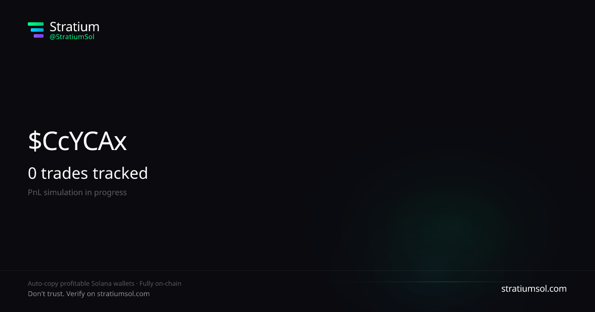 CcYCAx8N copy trading performance on Stratium — 212 trades, 100% win rate, +23781565.63 SOL PnL