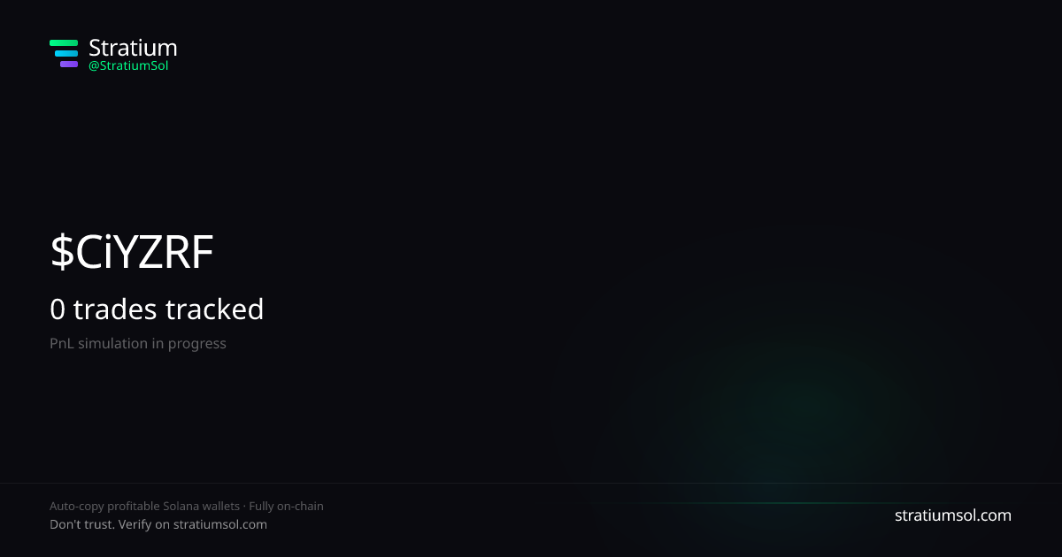 CiYZRFab copy trading performance on Stratium — 295 trades, 100% win rate, +26618508.56 SOL PnL