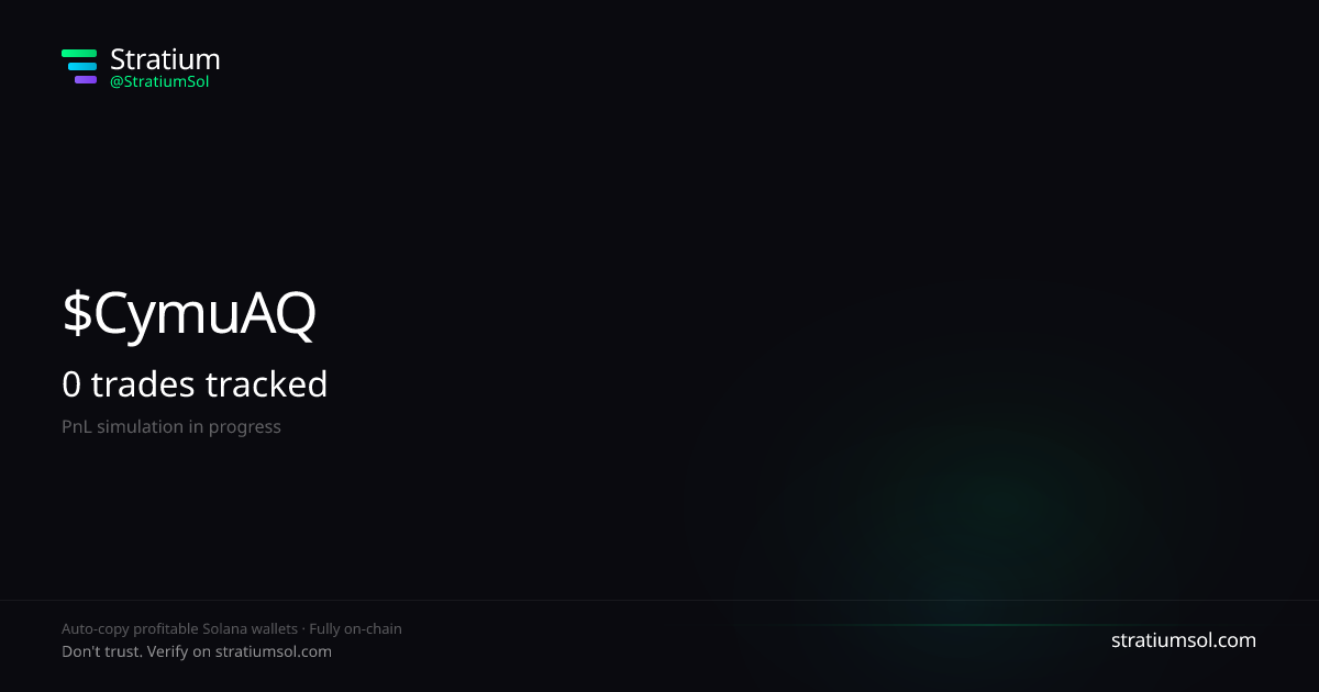 CymuAQ29 copy trading performance on Stratium — 4 trades, 100% win rate, +710562.07 SOL PnL