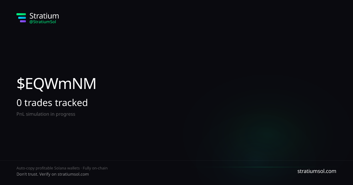 EQWmNMX8 copy trading performance on Stratium — 146 trades, 100% win rate, +54302003.20 SOL PnL