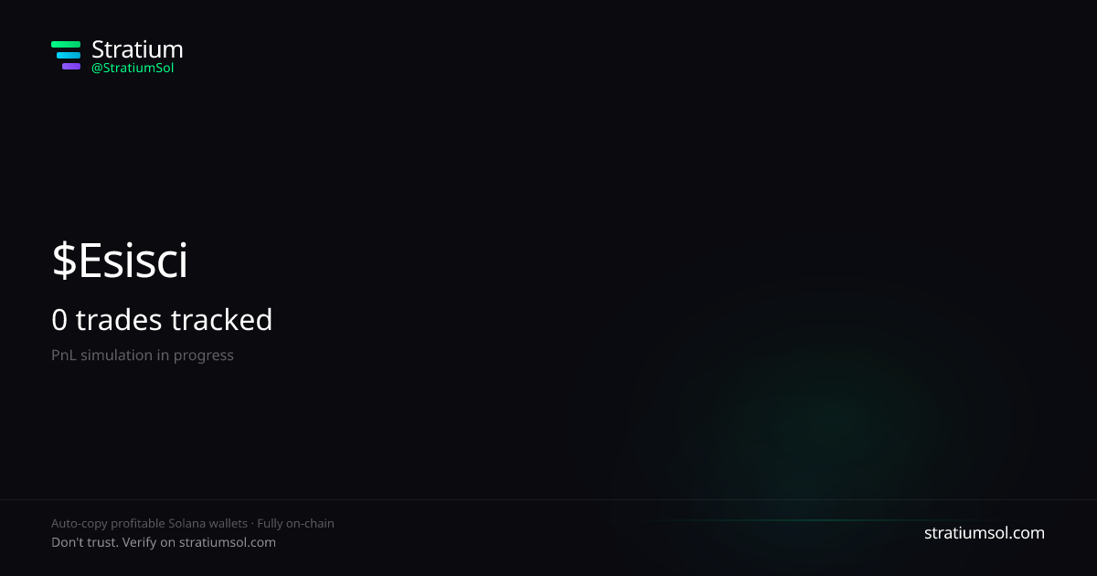EsiscipS copy trading performance on Stratium — 38 trades, 100% win rate, +35360935.28 SOL PnL