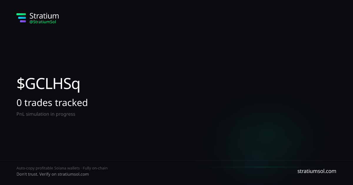 GCLHSqBH copy trading performance on Stratium — 33 trades, 100% win rate, +36094084.76 SOL PnL