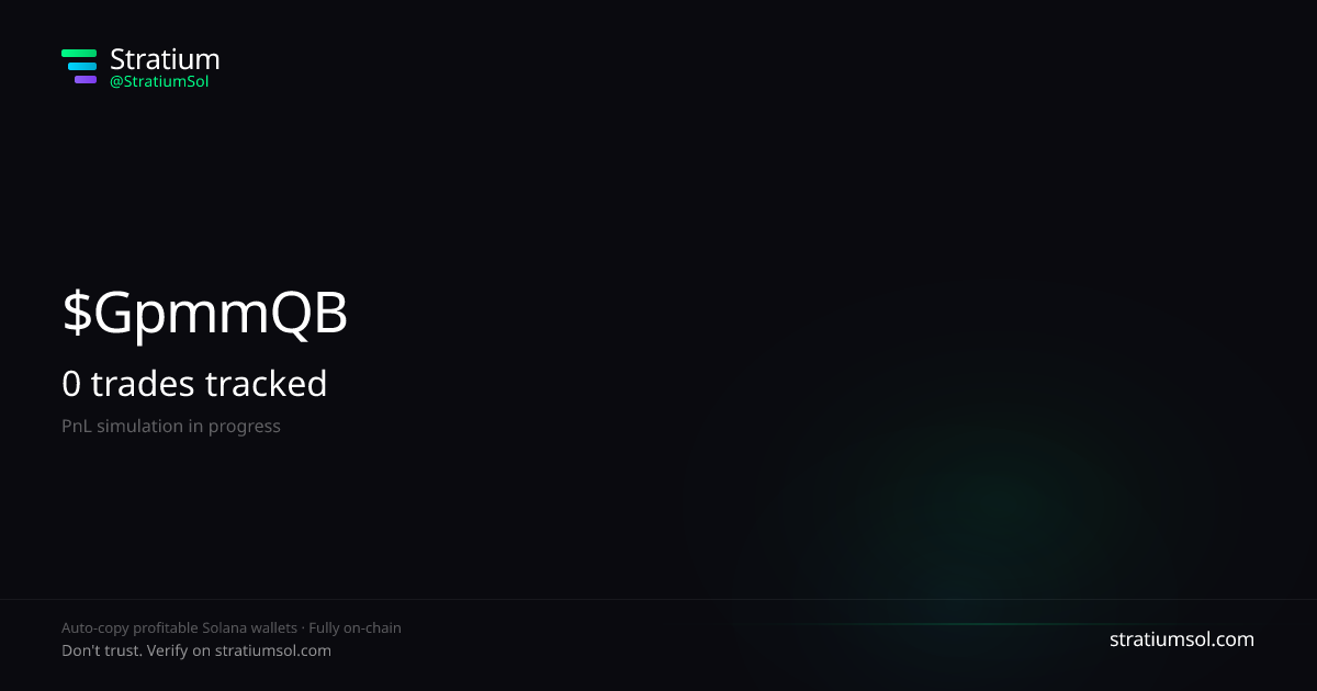 GpmmQBjX copy trading performance on Stratium — 26 trades, 100% win rate, +12617208.08 SOL PnL