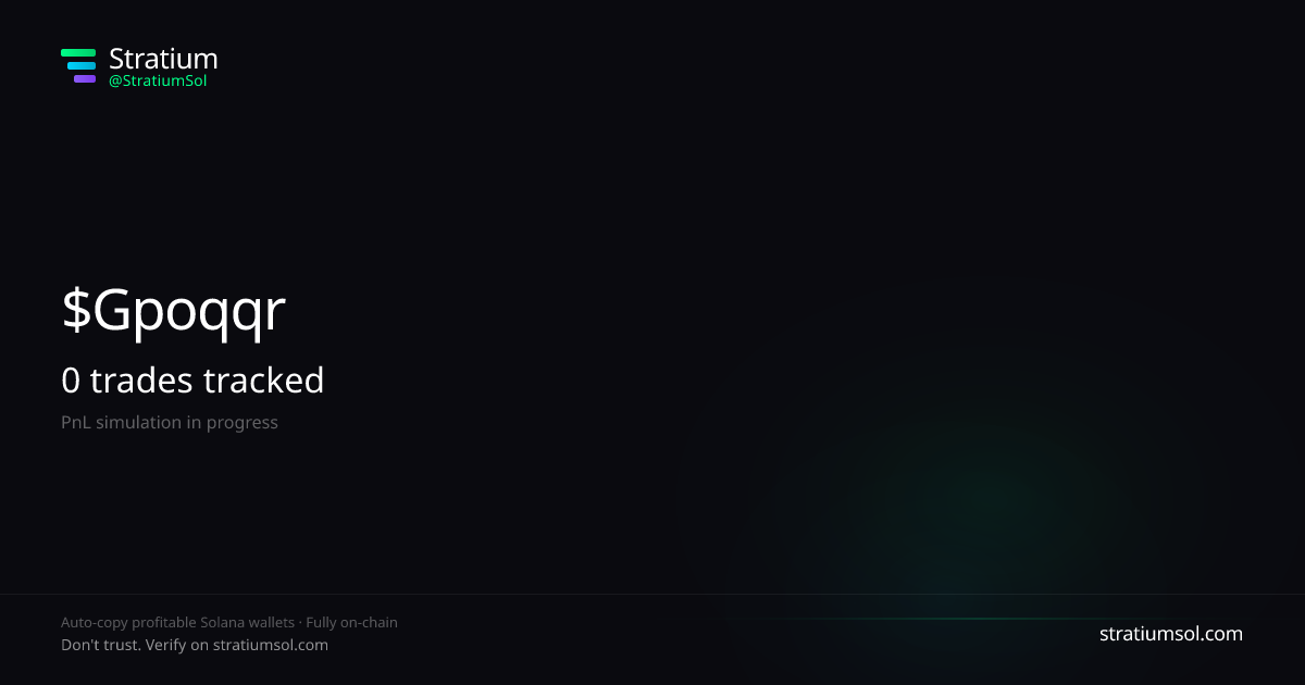 Gpoqqrpj copy trading performance on Stratium — 8 trades, 100% win rate, +265876.86 SOL PnL