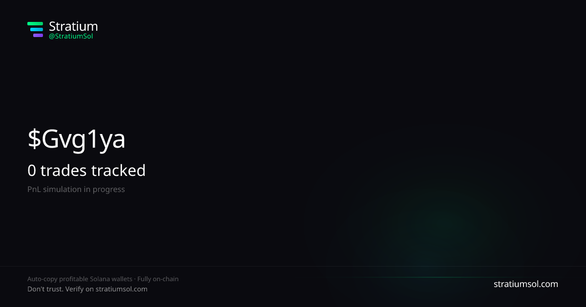 Gvg1yaQ2 copy trading performance on Stratium — 33 trades, 100% win rate, +4348783.42 SOL PnL