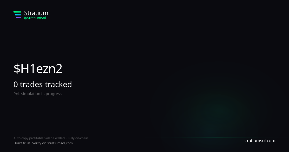 H1ezn29F copy trading performance on Stratium — 50 trades, 100% win rate, +1134519.78 SOL PnL