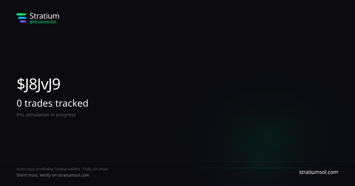 J8JvJ9fU copy trading performance on Stratium — 23 trades, 100% win rate, +760574.43 SOL PnL