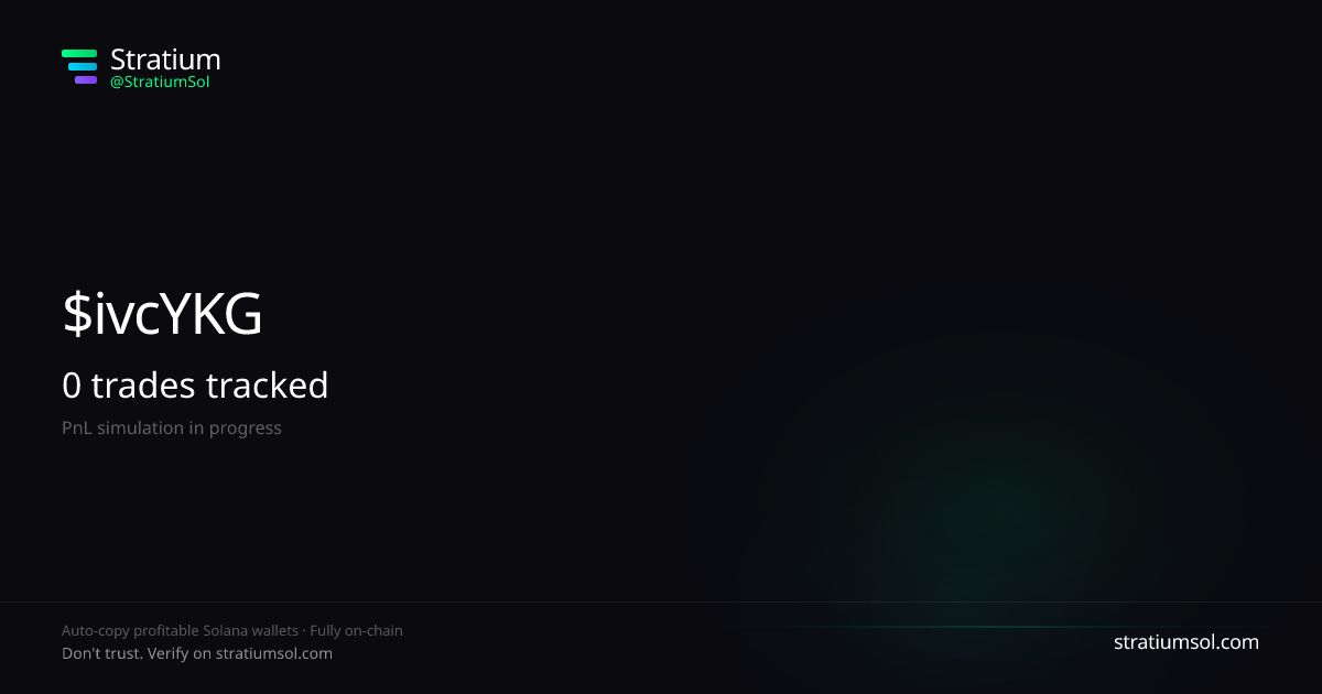 ivcYKGYs copy trading performance on Stratium — 39 trades, 100% win rate, +15663.10 SOL PnL